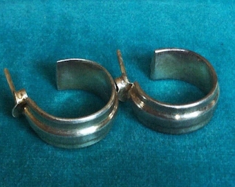 Sterling Silver Vintage Mexican Hoop Earrings
