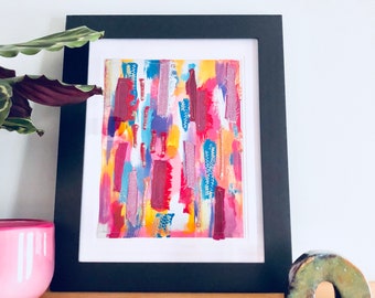 feilds of summer - mixed media collage - abstract art - handmade