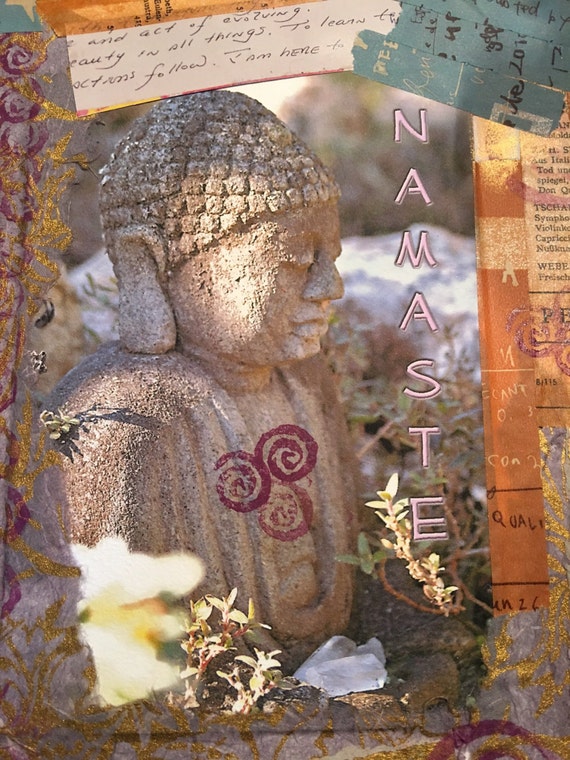 Budda - Namaste (5" x 7" photographic greeting card - blank inside, with envelope)