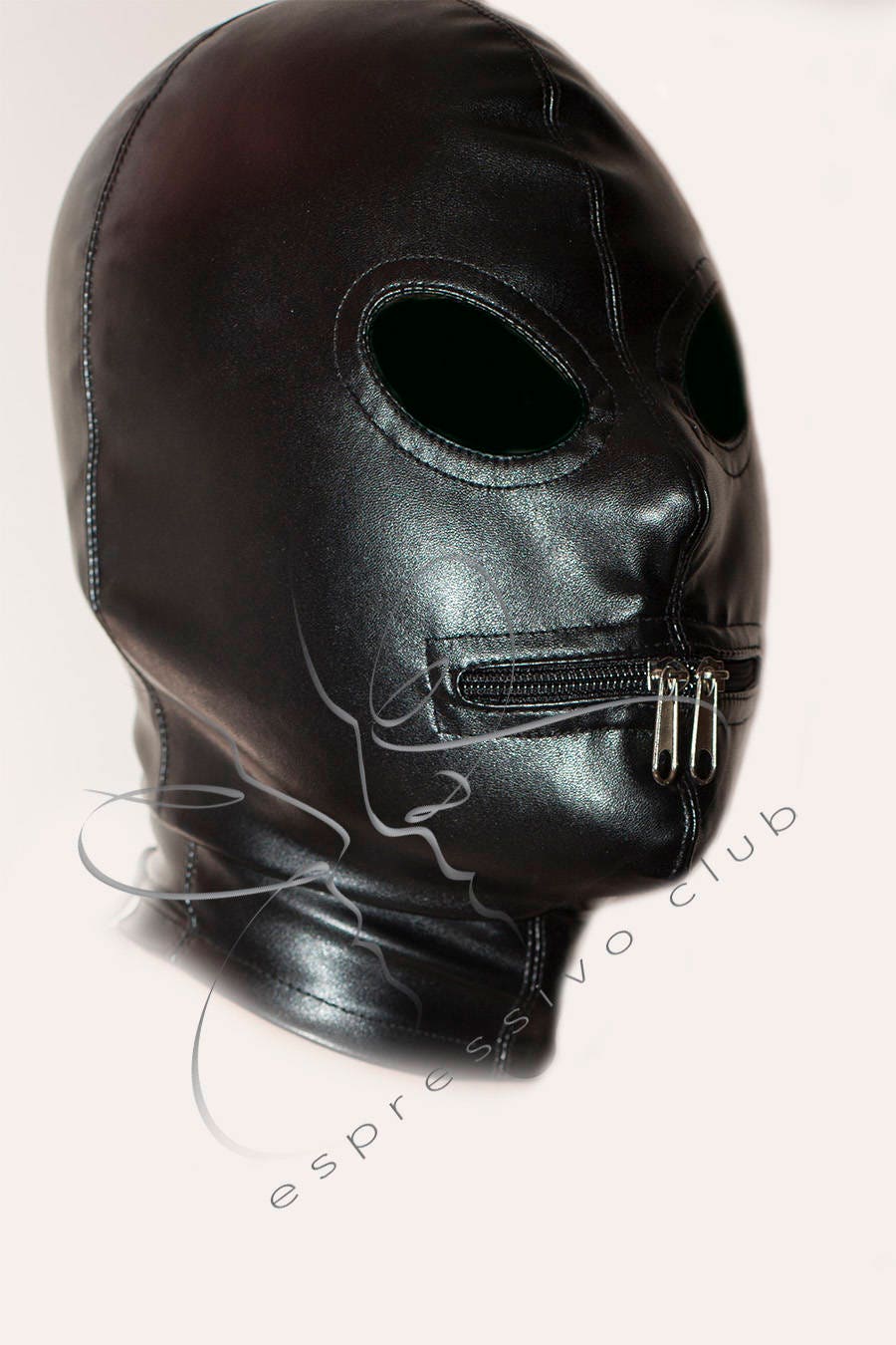 Bdsm brown leather mask