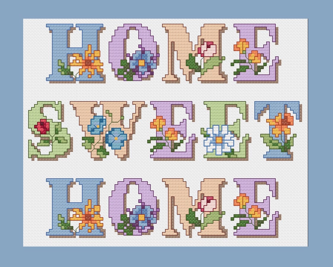 Home Sweet Home cross stitch pattern PDF Instant Download
