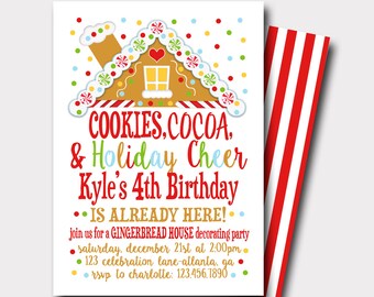 Gingerbread Cookie | Cookies and Cocoa | Christmas Birthday Invitation | Winter Birthday Invitation | Cookie Exchange | Cookie Decorating