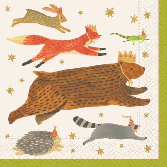 Woodland Animals Paper Napkins Pkg 20 Beverage Napkins