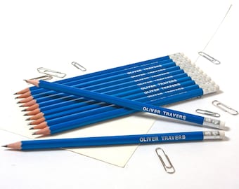 High Quality Personalised Pencils -Printed with Name - FRENCH NAVY (plus other colours)