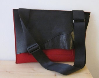 Wool Felt and Leather Envelope style Laptop bag for 13 inch Macbook, Macbook Pro and MabcbookAir