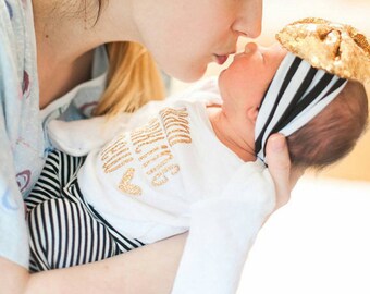 Newborn Girl Take Home Outfit, baby girl outfit, Baby Shower, New Baby Gift, newborn girl outfit, black stripe