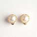 PEARL - Gold Pearl clip on earrings - Pearl clip-on earrings - Bridesmaids gift - clip on post earrings - Large post earrings