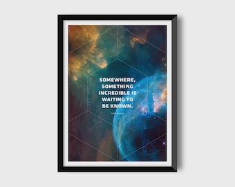 Carl Sagan / Space Art / Astronomy Art / Digital Download / Digital Print / Printable Art / Carl Sagan quote / Geometric Print / 12 x 16 in