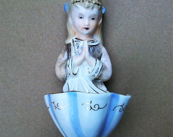 Vintage Holy Water Font Figurine Gloria Japan