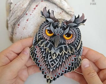 Amazing Owl Totem / Night owl / Animals totem / Horned Owl / Owl gifts / The Owl / Owl decor / Totems / Talisman energy / Handmade gift idea