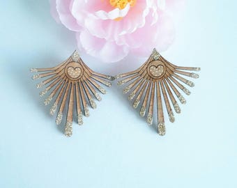 Peacock feather earrings