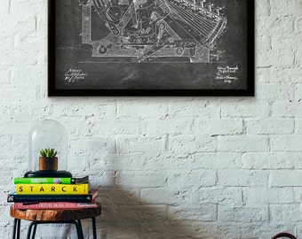 Calculating Machine Patent Print - 1888 - Poster Wall art Illustration Print Art Home Decor Vintage Patent - SKU 0321