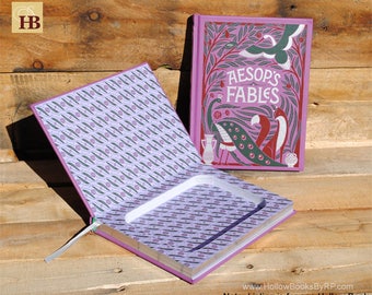 Book Safe - Aesop's Fables - Leather Bound Hollow Book Safe