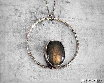Labradorite Necklace / Silver Labradorite Pendant / OOAK / Labradorite Jewellery / Statement Necklace / One Of A Kind