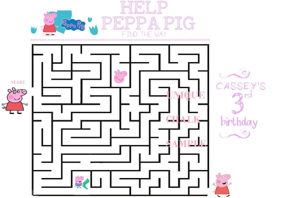 Items similar to SALE! Peppa Pig Maze Activity Sheet / Peppa Pig Game ...