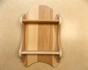 WOOD WALL ART Two Shelf Rustic Hickory Shelf Unit, Hickory Wood Shelves, Rustic Shelves, Wood Shelf, Wood Shelves, Knick Knack Shelf