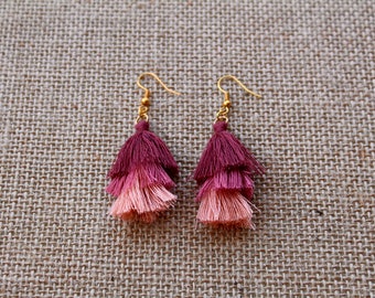 Tiered Mini Tassel Earrings