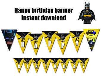Lego Batman movie banner Printable - DIGITAL file (Non personalized) Birthday party Printable - INSTANT DOWNLOAD