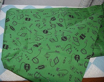 Vintage--4 Yards--SORORITY—Themed--Fabric--Pins--Symbols--Unused--1970's--Hard To Find