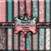 Digital Paper, Digital Scrapbook Paper Pack, Aqua Brown Damask, 16 Digital Background, (12" X 12" - 300 DPI) INSTANT DOWNLOAD