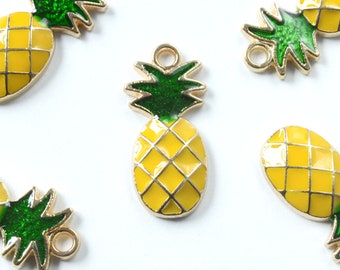 Pineapple Charm, Enamel Pineapple - 5 pieces (167G)