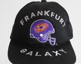 Frankfurt Galaxy 90s Rare Vintage Snapback Cap Black Silver Purple World League Of American Football Campri Teamline FFM Embroidered