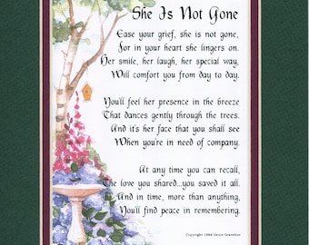 loss sister daughter poems funeral mother sympathy grandmother memorial favorite gift