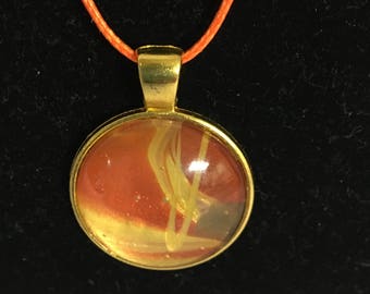 Handmade abstract pendant with necklace. Can also be made to order using your color choices,