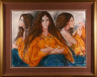 Three Faces of Eve pastel by artist Schoneberger