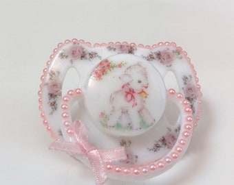 Vintage rose lamb magnetic reborn doll dummy pacifier