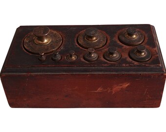 Antique English Brass Apothecary Weight Set