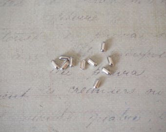 25 long 925 sterling silver beads 2x4mm