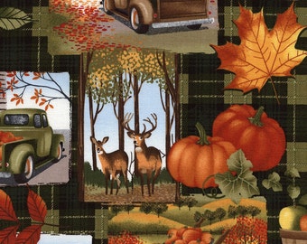 AUTUMN LEAVES FALL LANDSCAPE FABRIC