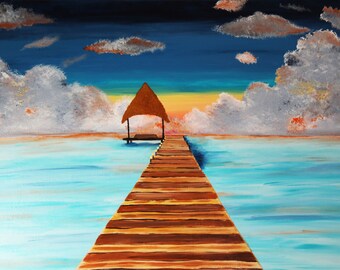 Canvas cabana sea