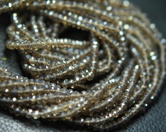 13 Inches Strand ,Mystic Smoky Quartz Faceted Rondelles, 3mm