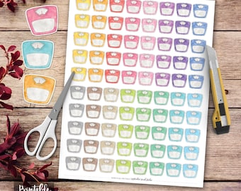 Weight Scale Printable Planner Stickers, Erin Condren Planner Stickers, Scrapbooking
