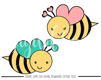 Bee, Bees svg / dxf / eps / png files. Digital download. Compatible with Cricut and Silhouette machines. Small commercial use ok.