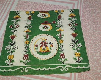 Vintage tea towel, sweet kitchen design, retro, dish towel FREE Shipping!