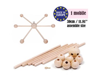 Baby Mobile, Wooden Mobile DIY Kit, Crib Mobile DIY, Wooden Mobile Baby, DIY Baby Mobile Kit, Crib Mobile Hanger, Nursery Mobile, Diy Mobile
