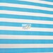Poly Cotton 1" Stripe Fabric - Turquoise/White - Sold By The Yard