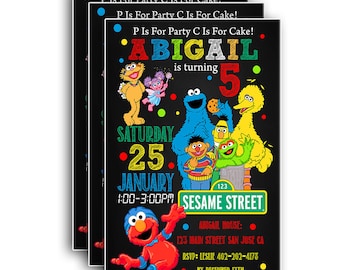 Sesame Street Invitation,Sesame Street Birthday,Sesame Street Birthday Invitation,Sesame Street party,Sesame Street Birthday Printable