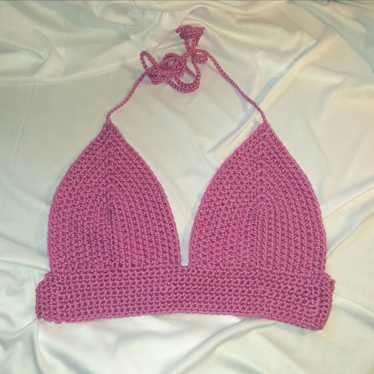 Pink & Sweet Hand Crocheted Bikini Top