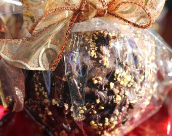 Chocolate Covered Caramel Apples (3) with Toffee - by Denise's Delectables Bakery