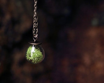 Forest Moss Glass Dome Terrarium Necklace