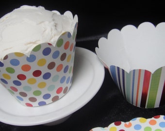 Dots and Stripes Cupcake Wrappers
