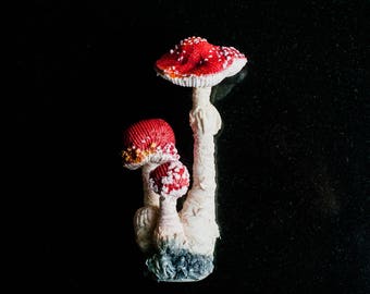 Textile Fungus Specimen Mushroom Toadstool ,Fiber art, Fungus sculpture, weich sculpture