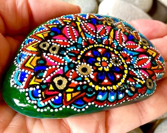 Through the looking glass/ painted rocks/ painted stones/ rock art/ boho art / hippie art / mandalas / mandalas on rocks / mandala art rocks