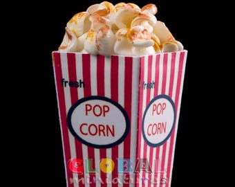 Dollhouse Miniatures Paper Bucket of Fresh Caramel Pop Corn Snack Food Decoration Supply