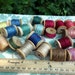 Silk Embroidery Thread Natural Dyes on 27 Small Vintage Wooden Spools Dyed with Madder Indigo Lac Garden Flowers 3 to 8 Yards on Each Spool