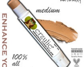Natural Makeup Erzulie Mineral Concealer Stick Organic Cream Concealer Acne Safe Makeup Non-Comedogenic Makeup in MEDIUM Extra Coverage